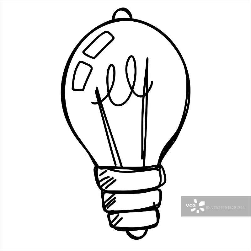 灯泡素描图图片素材