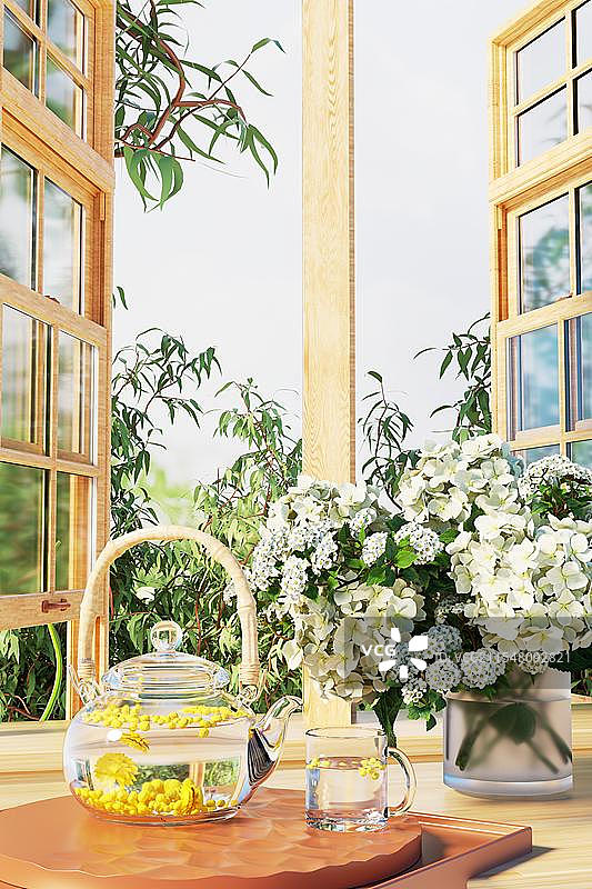 春天小清新唯美幽静室内风景图片素材