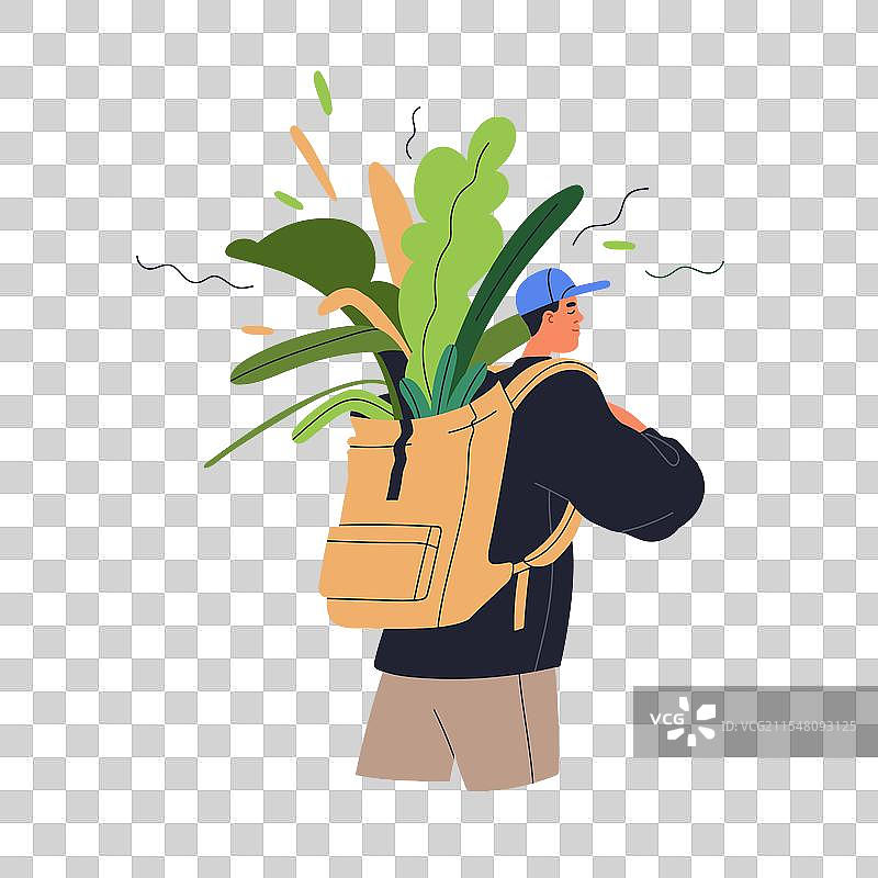 环保旅行概念，绿色旅游者图片素材