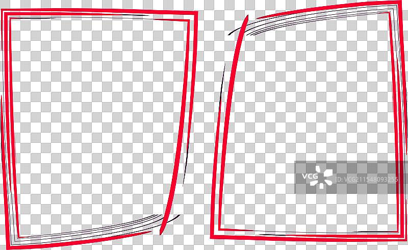 红色曲线原创设计框架套装图片素材