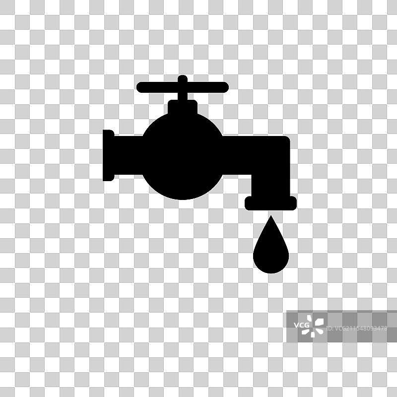 厨房水龙头固体平面图标孤立图片素材
