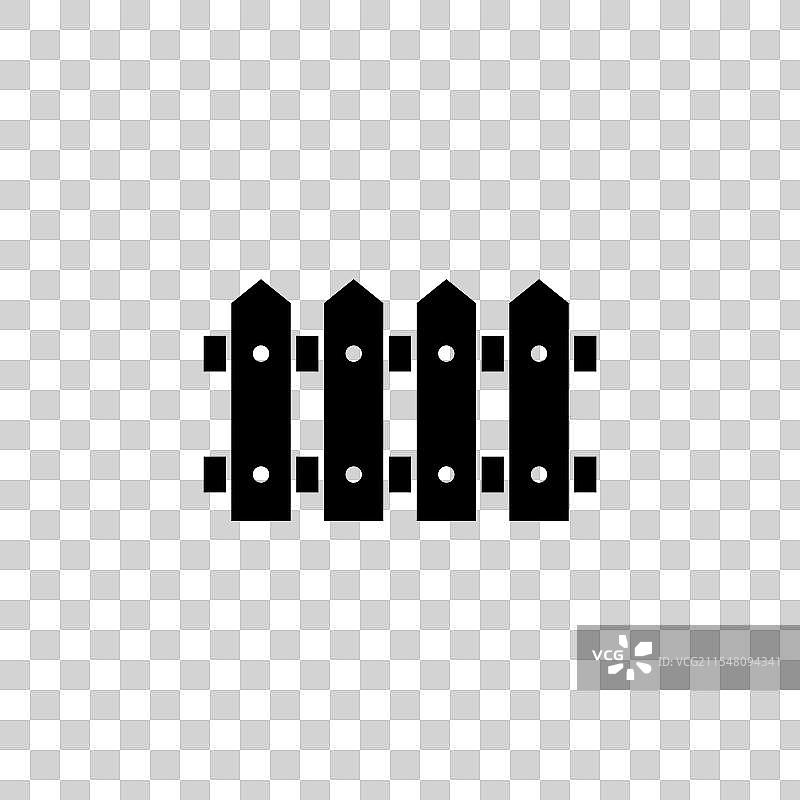 经典木栅栏的黑色剪影图片素材