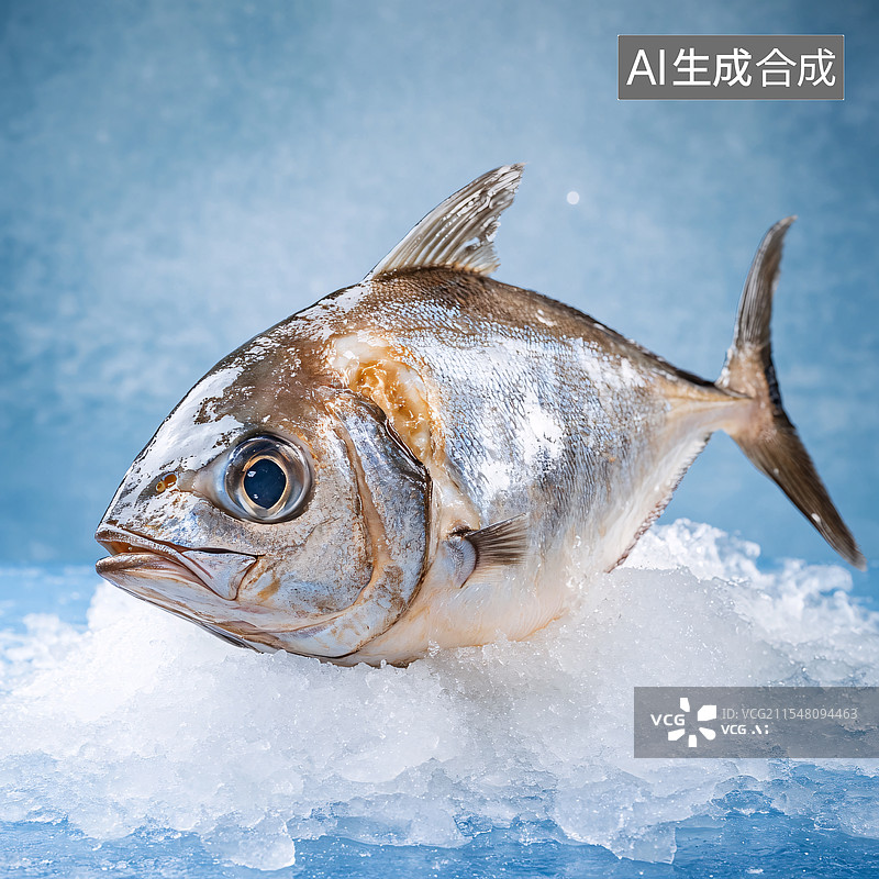 【AI数字艺术】一条鲳鱼特写图片素材