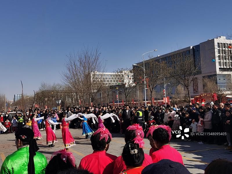 社火舞蹈演出图片素材