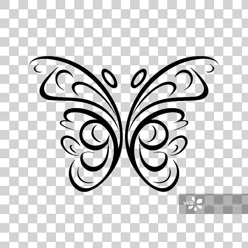 优雅的部落蝴蝶翅膀剪影图片素材