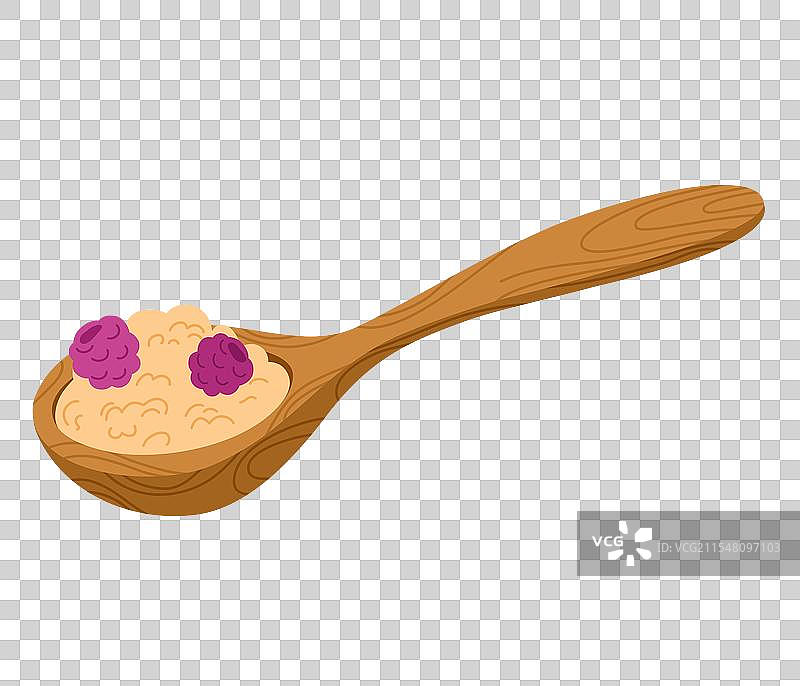 勺子里的燕麦粥图片素材