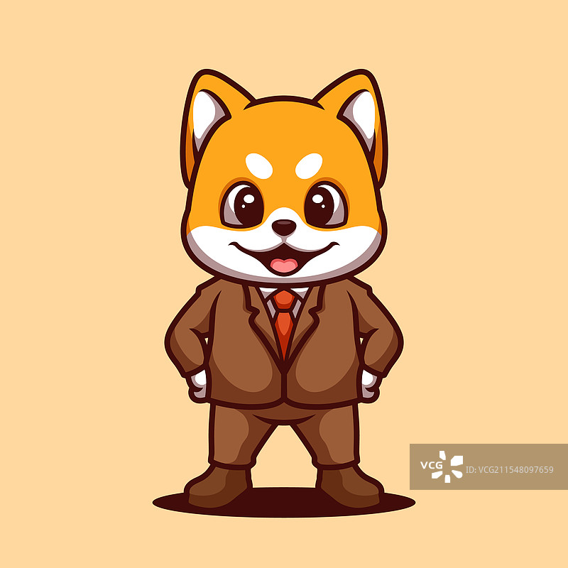 时尚的狐狸老板吉祥物图片素材
