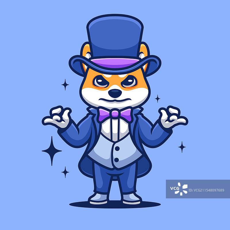 柴犬魔法师卡通图图片素材