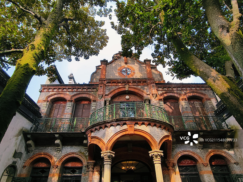 湖州南浔古镇张石铭旧宅内西式建筑图片素材