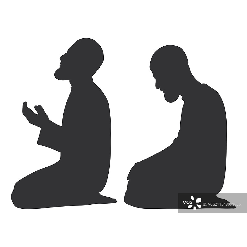 祈祷的宗教成年男性剪影图片素材