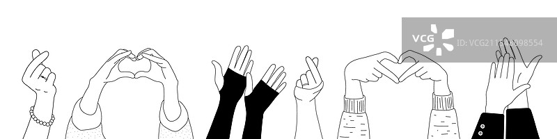 涂鸦素描举手手势漫画图标图片素材