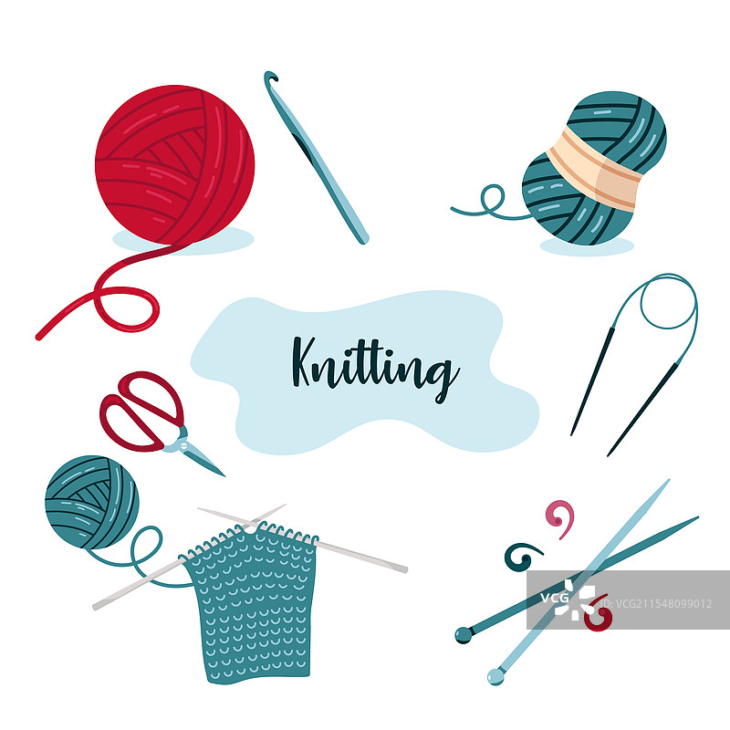 手绘编织工具套件图片素材