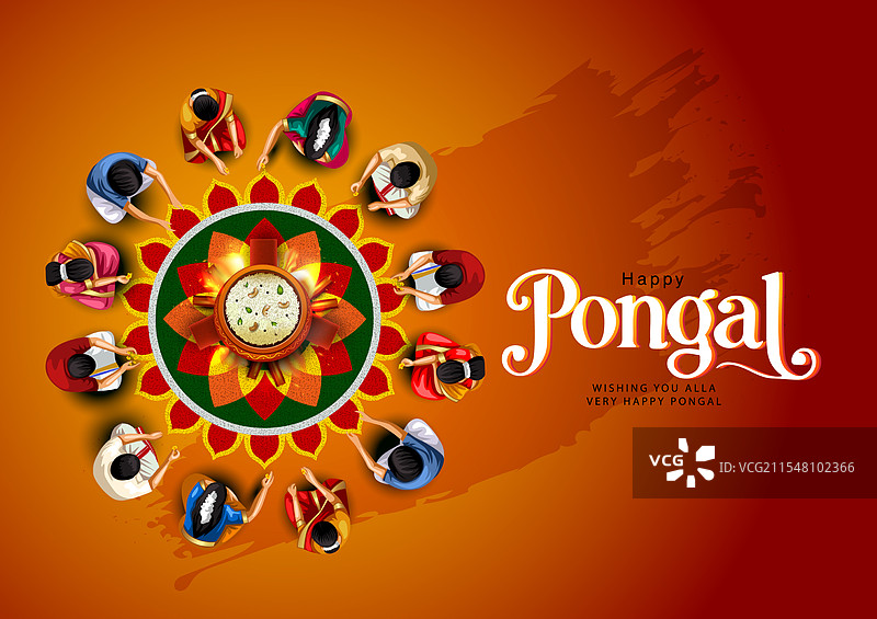 新的快乐丰收节（Pongal）假期图片素材