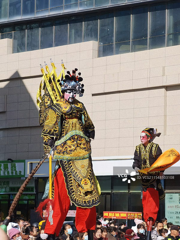 高跷表演图片素材