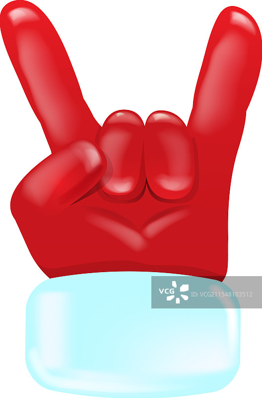 圣诞老人摇滚手势图标，孤立在白色背景上图片素材