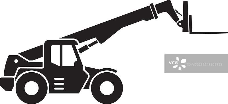 简单的建筑装载机操作手剪影图片素材