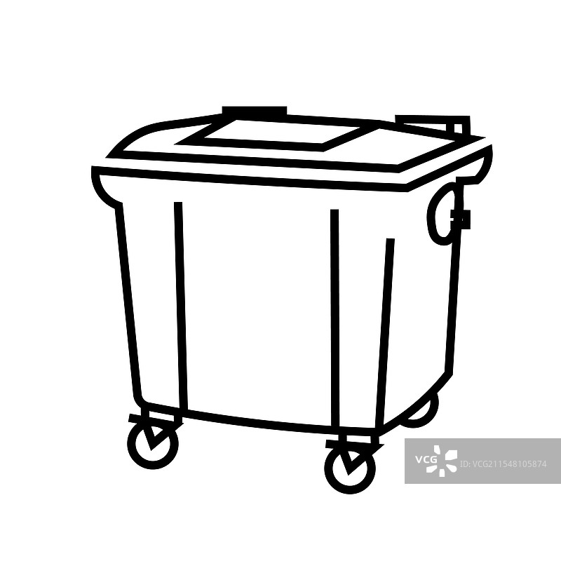 垃圾桶线条图标回收箱垃圾箱符号图片素材