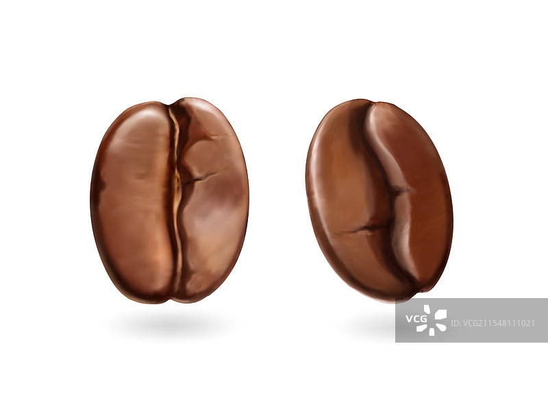 逼真的阿拉比卡咖啡豆3D孤立图像图片素材