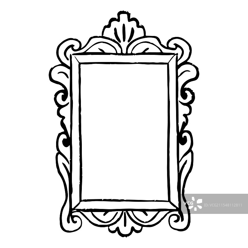 优雅华丽的复古框架，带有旋涡装饰图片素材