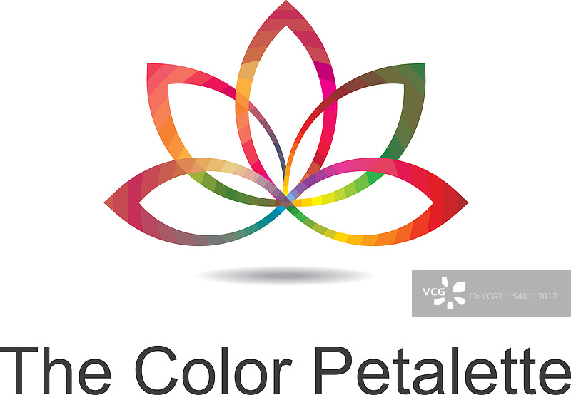 彩色花卉调色板标志图片素材