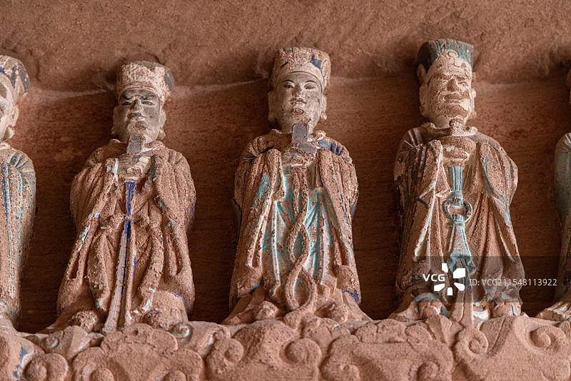 大足石刻 石门山摩崖造像 北宋绍圣至南宋绍兴 三皇洞 道教造像图片素材