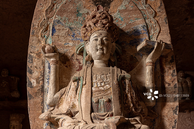 大足石刻 石门山摩崖造像 北宋绍圣至南宋绍兴 孔雀明王经变窟图片素材