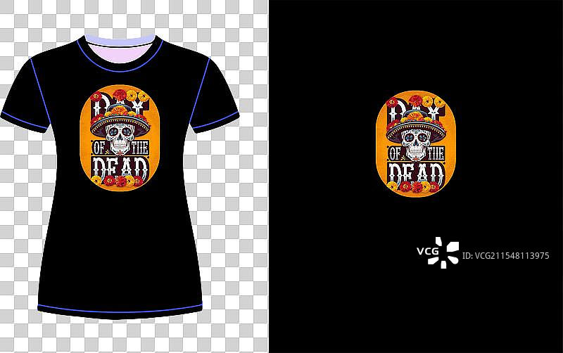 亡灵节T恤设计图片素材