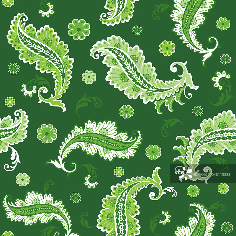 佩斯利图案与花卉的圣帕特里克节背景图片素材
