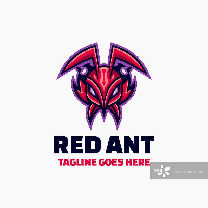 红蚂蚁简单吉祥物标志图片素材