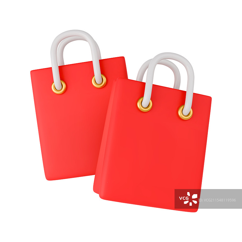 3D红色礼品袋图片素材