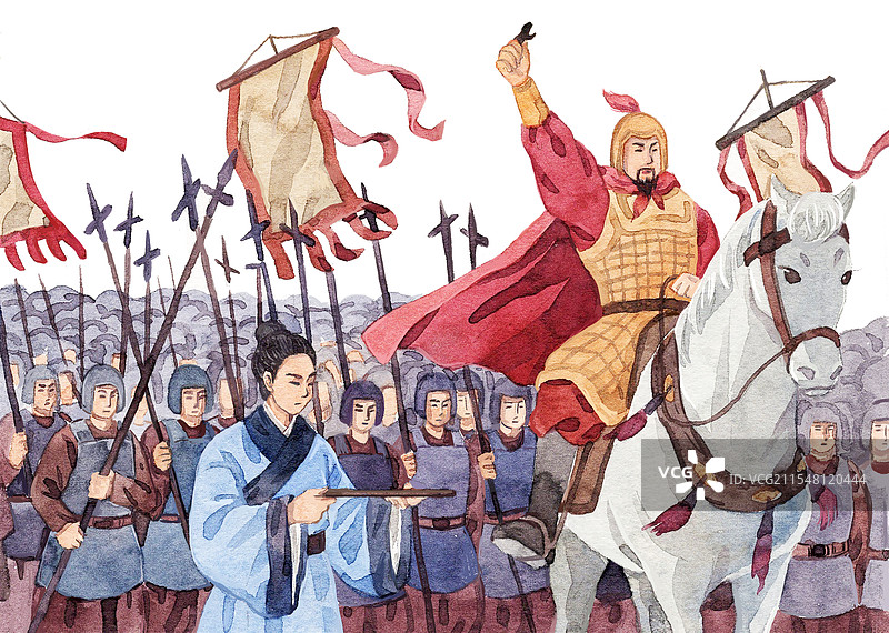 持符发兵插画图片素材