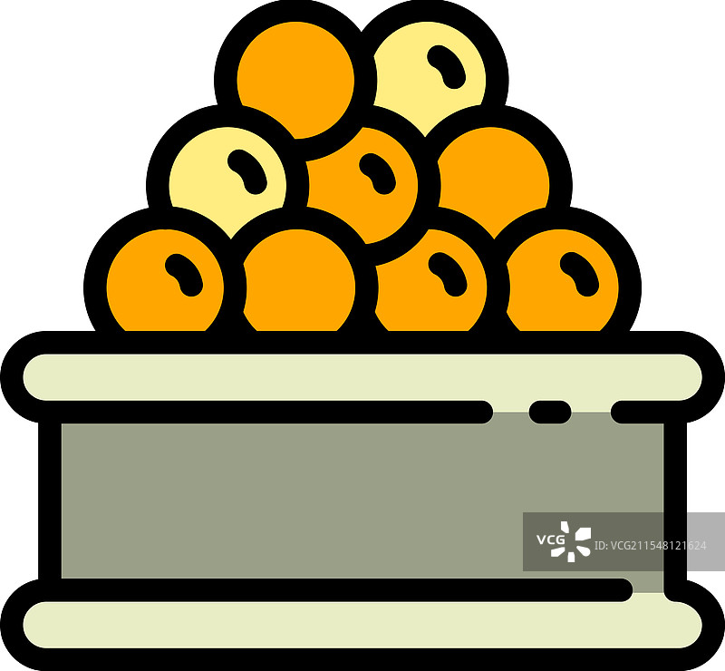 鲑鱼鱼子酱彩色图标海鲜产品图片素材