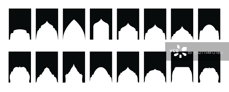 传统的阿拉伯形状窗户和拱门图片素材