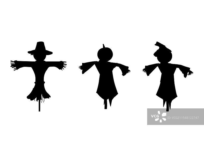 稻草人剪影设计群组图片素材