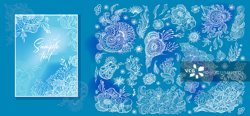 抽象花卉装饰元素图片素材