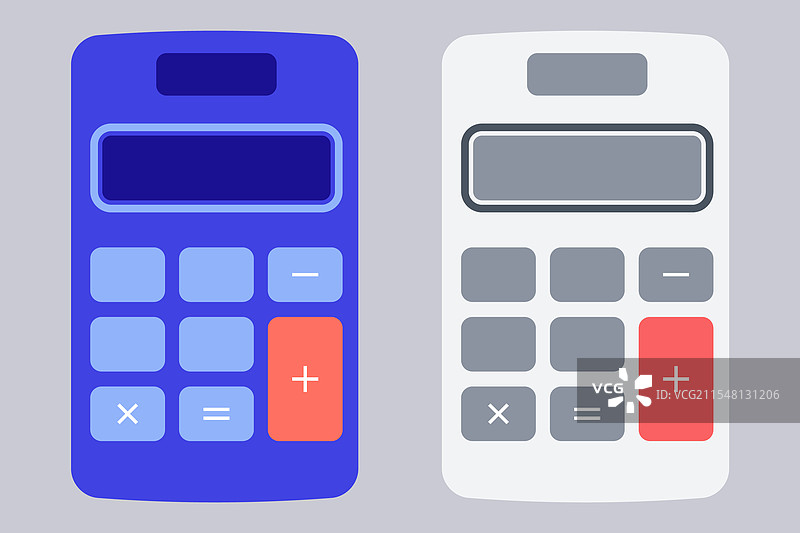 一组彩色电子计算器图标图片素材