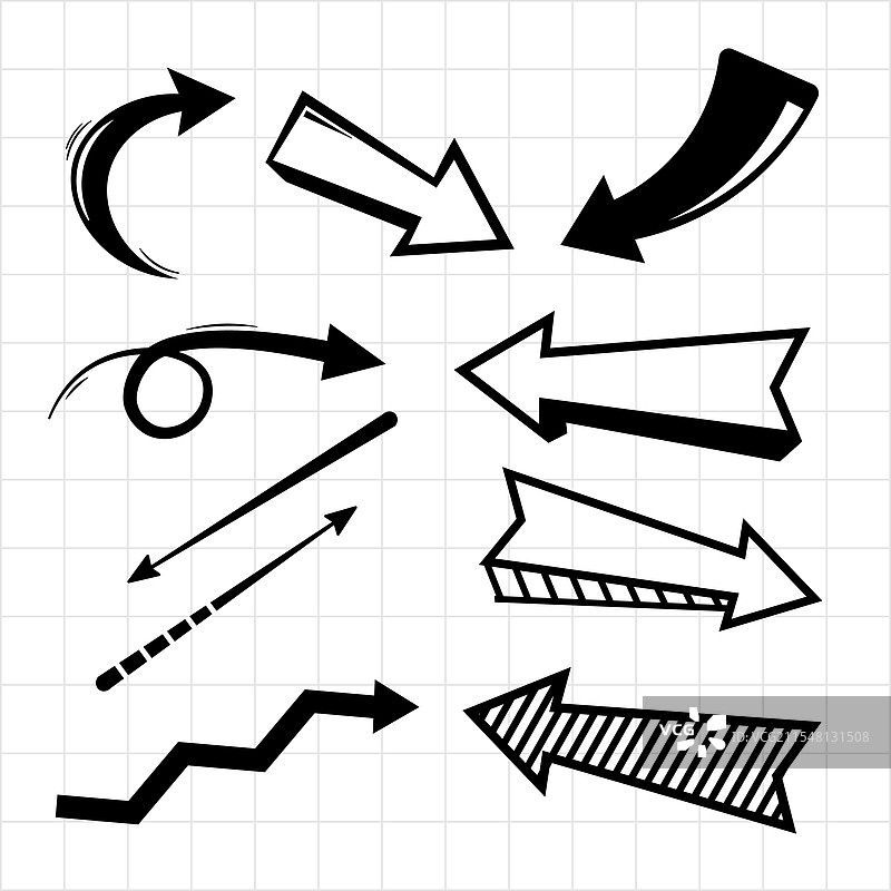 手绘箭头组合图片素材