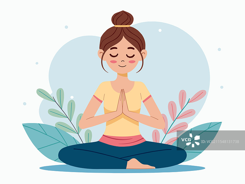 美丽的女孩在做瑜伽图片素材