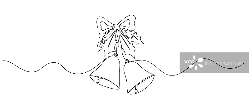 手绘的一行圣诞铃铛图片素材