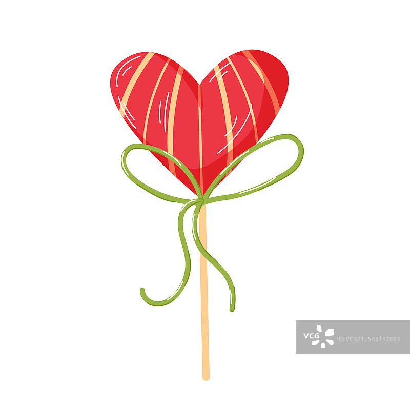 卡通风格的心形棒棒糖糖果图片素材