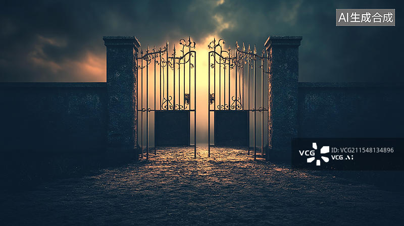 【AI数字艺术】双扇大门图片素材