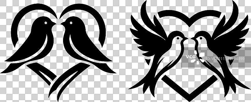 情人节里相拥的爱情鸟图片素材