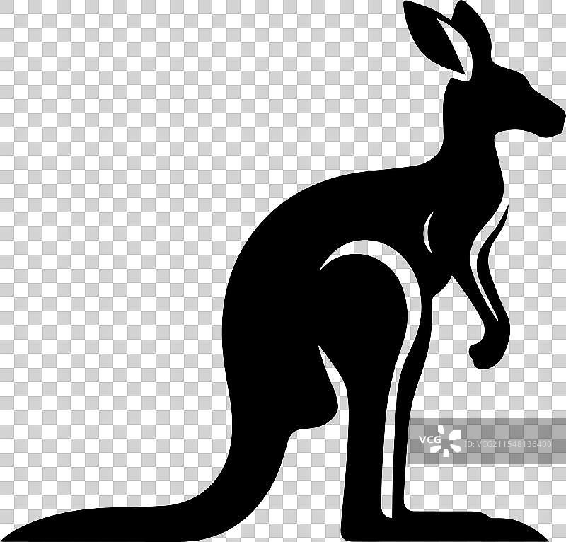 风格化的袋鼠剪影图片素材