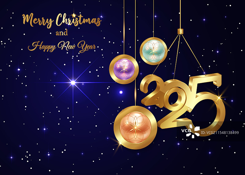 2025年金色圣诞奢华假期横幅图片素材