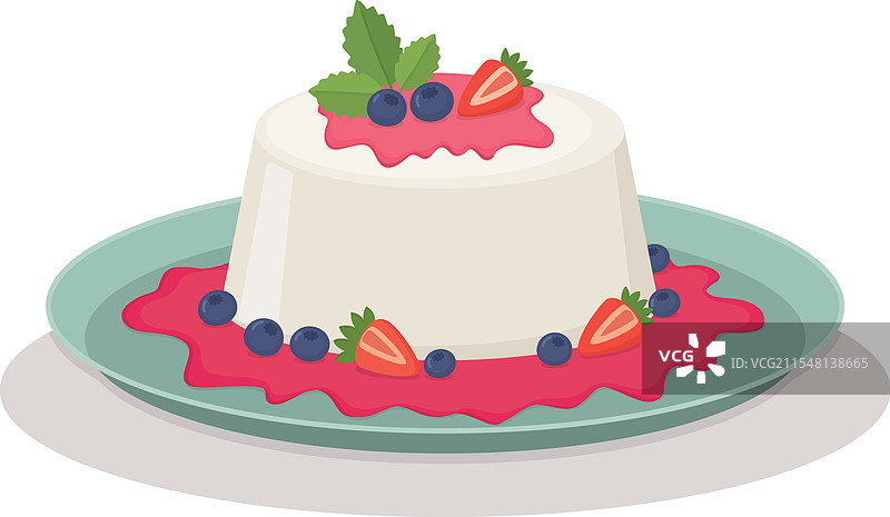 蓝莓草莓奶冻图片素材