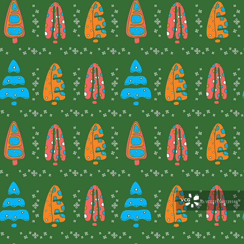 新年图案与华丽的圣诞树图片素材