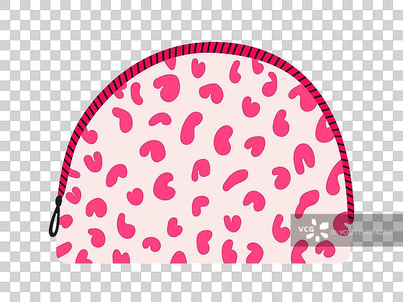 粉色豹纹化妆包平放图片素材