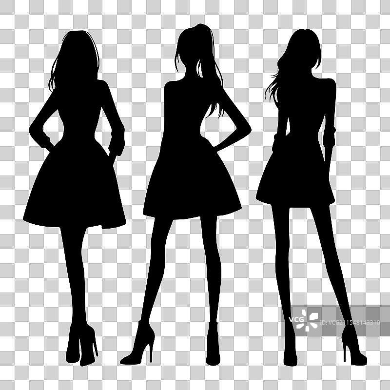 时尚女性模特剪影合集图片素材