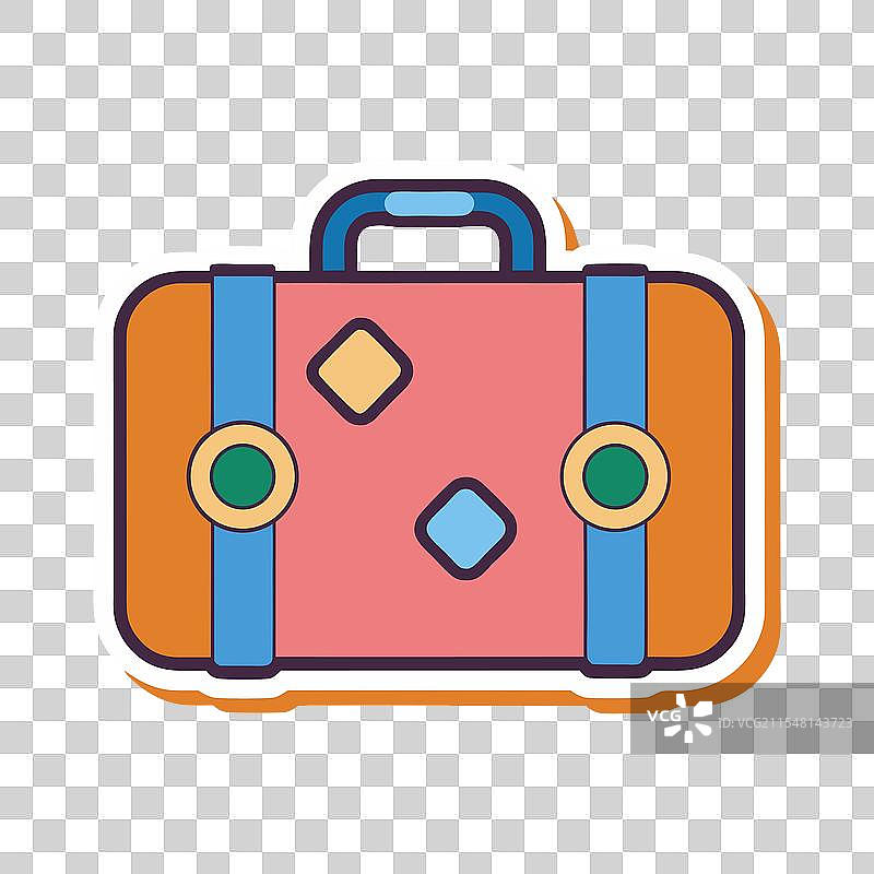 复古旅行箱贴纸经典行李图片素材