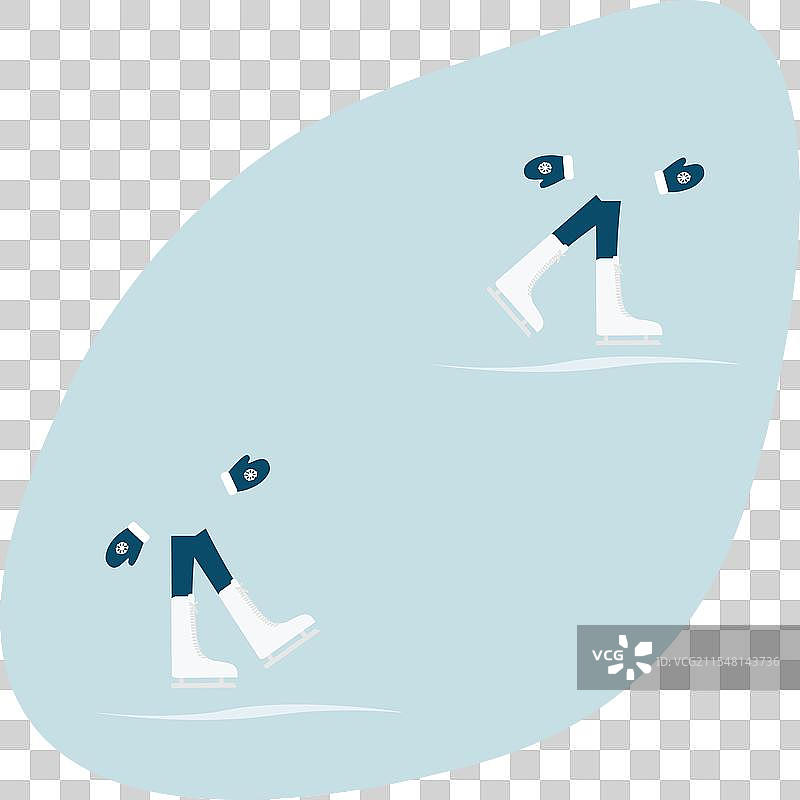 双人滑冰活跃的冬季活动图片素材